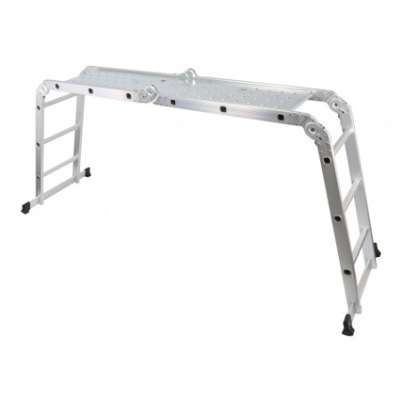 ESCALERA ALUMINIO ARTICULADA 3X4 PLATAFORMA MADER