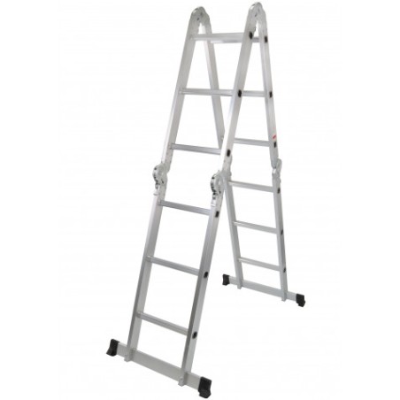ESCALERA ALUMINIO ARTICULADA 3X4 PLATAFORMA MADER