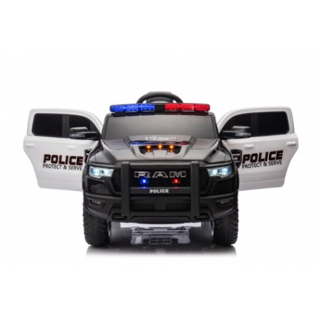 COCHE INFANTIL A BATERIA CON CONTROL REMOTO RAM 1500 POLICIA NEGRO