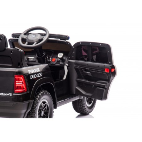 COCHE INFANTIL A BATERIA CON CONTROL REMOTO RAM 1500 POLICIA NEGRO
