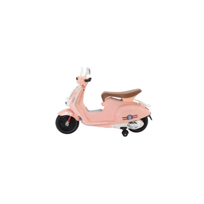 MOTO SCOOTER CLASICO CON RUEDINES ROSA