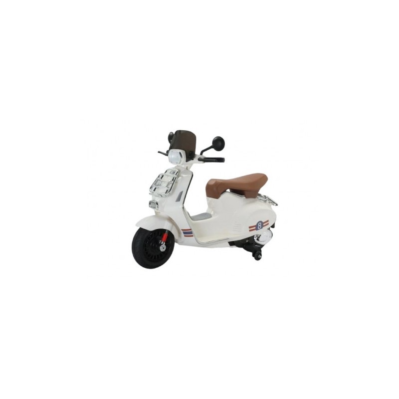 MOTO SCOOTER CLASICO CON RUEDINES BLANCO