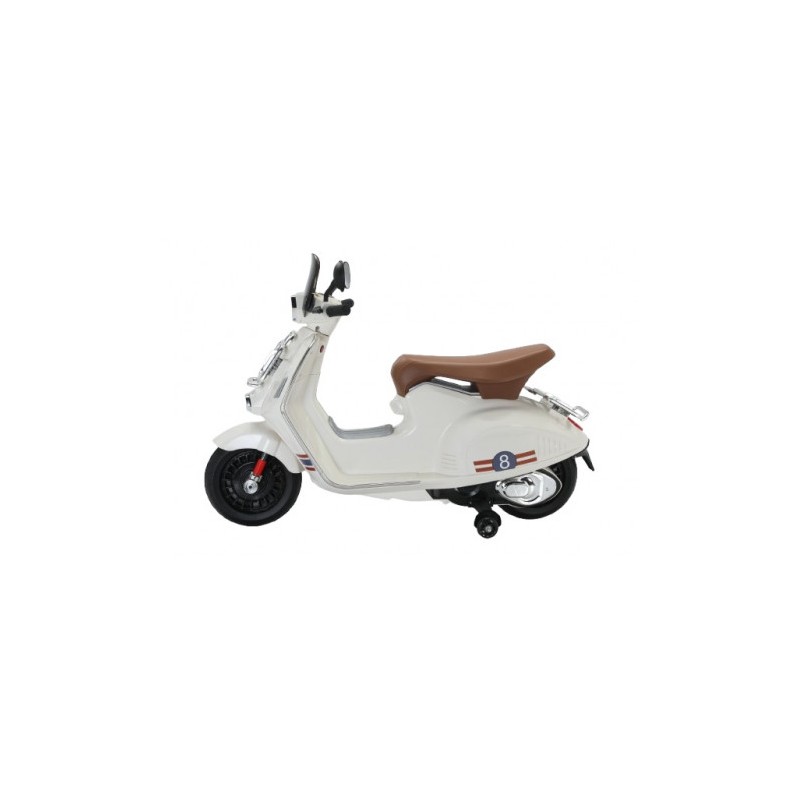 MOTO SCOOTER CLASICO CON RUEDINES BLANCO