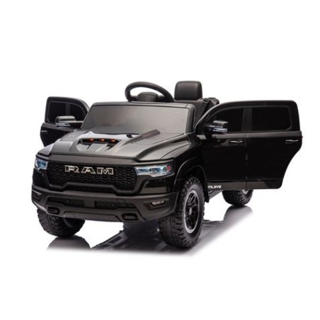 COCHE INFANTIL A BATERIA CON CONTROL REMOTO RAM 1500 SUPER TRUCK NEGRO