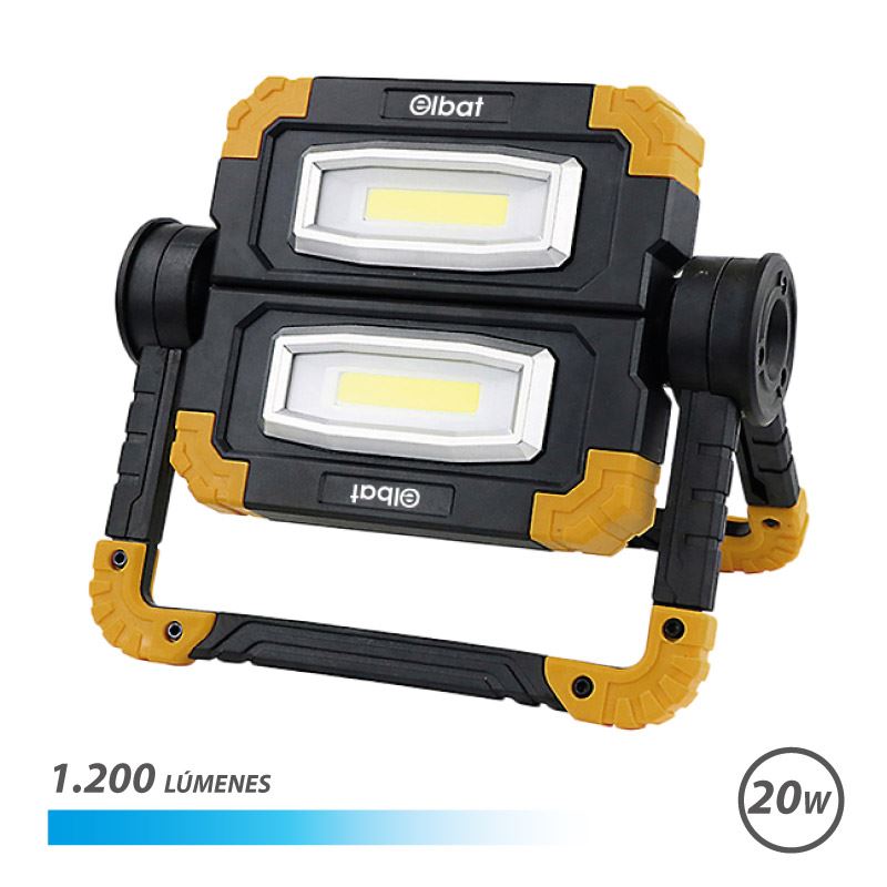 FOCO LED RECARGABLE 20W 1200LM LUZ FRIA ELBAT - EB0419