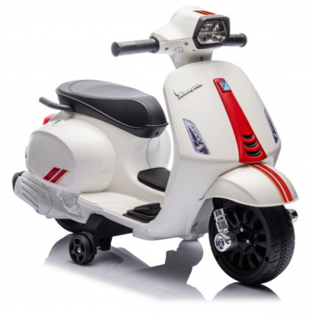 MOTO INFANTIL A BATERIA CON RUEDINES PIAGGIO VESPA BLANCA
