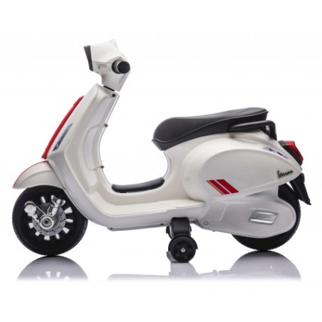 MOTO INFANTIL A BATERIA CON RUEDINES PIAGGIO VESPA BLANCA