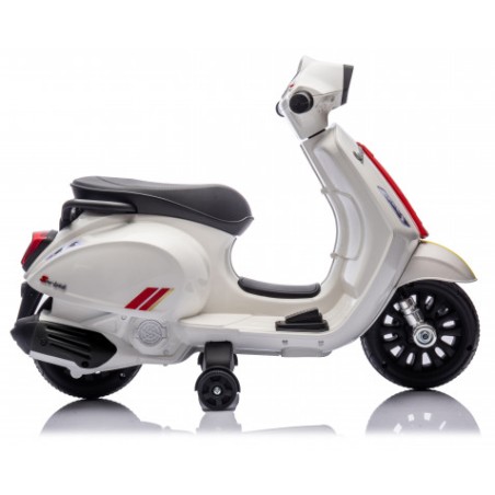 MOTO INFANTIL A BATERIA CON RUEDINES PIAGGIO VESPA BLANCA
