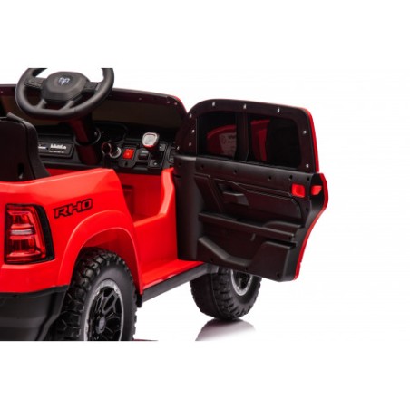 COCHE INFANTIL A BATERIA CON CONTROL REMOTO RAM 1500 SUPER TRUCK ROJO