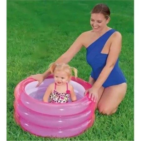PISCINA INFANTIL INFLABLE TRIPLE ANILLO ROSA BESTWAY