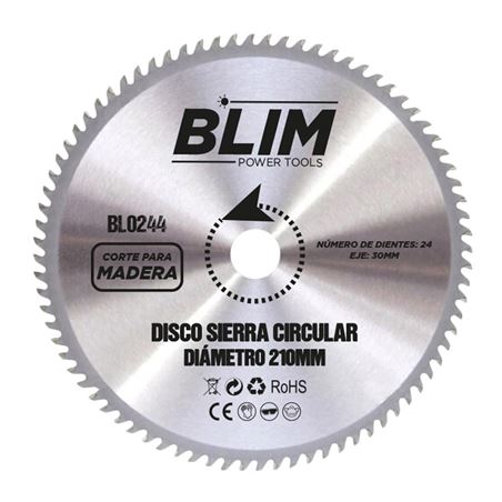 DISCO CORTE MADERA PARA SIERRAS 210MM. BLIM - BL0244