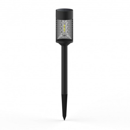 ESTACA SOLAR CON MALLA DE ACERO LUZ CALIDA 72X72MM