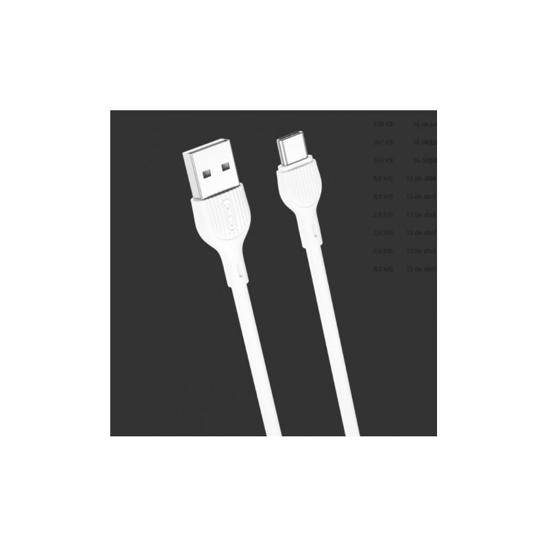 CABLE 2.1A USB A TIPOC 1 METRO BLANCO NB200 XO