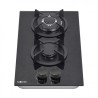 PLACA A GAS PARA ENCASTRAR 2 FUEGOS CRISTAL NEGRO MUVIP