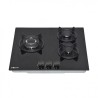 PLACA A GAS PARA ENCASTRAR 3 FUEGOS CRISTAL NEGRO MUVIP