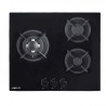 PLACA A GAS PARA ENCASTRAR 3 FUEGOS CRISTAL NEGRO MUVIP