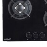 PLACA A GAS PARA ENCASTRAR 3 FUEGOS CRISTAL NEGRO MUVIP