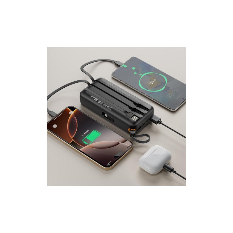 POWERBANK 20000MAH 3 SALIDAS NEGRO...