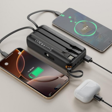 POWERBANK 20000MAH 3 SALIDAS NEGRO PR278 XO