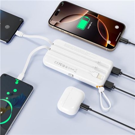 POWERBANK 10000MAH 3 SALIDAS BLANCO PR278 XO