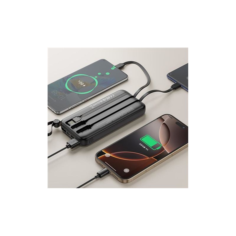 POWERBANK 10000MAH 3 SALIDAS NEGRO...