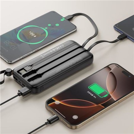 POWERBANK 10000MAH 3 SALIDAS NEGRO PR278 XO