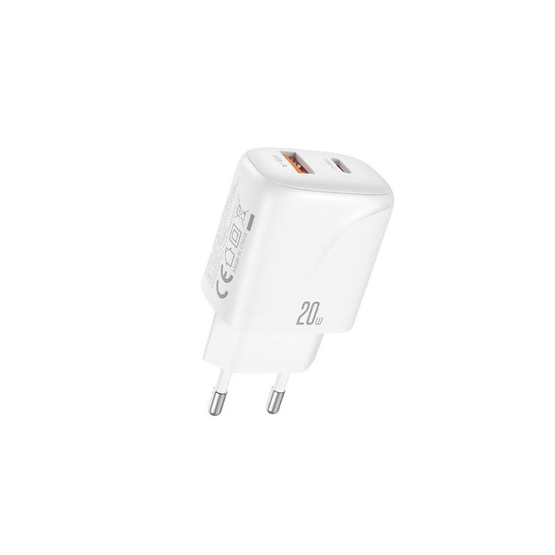 CARGADOR USB+USB-C 20W L158 BLANCO XO