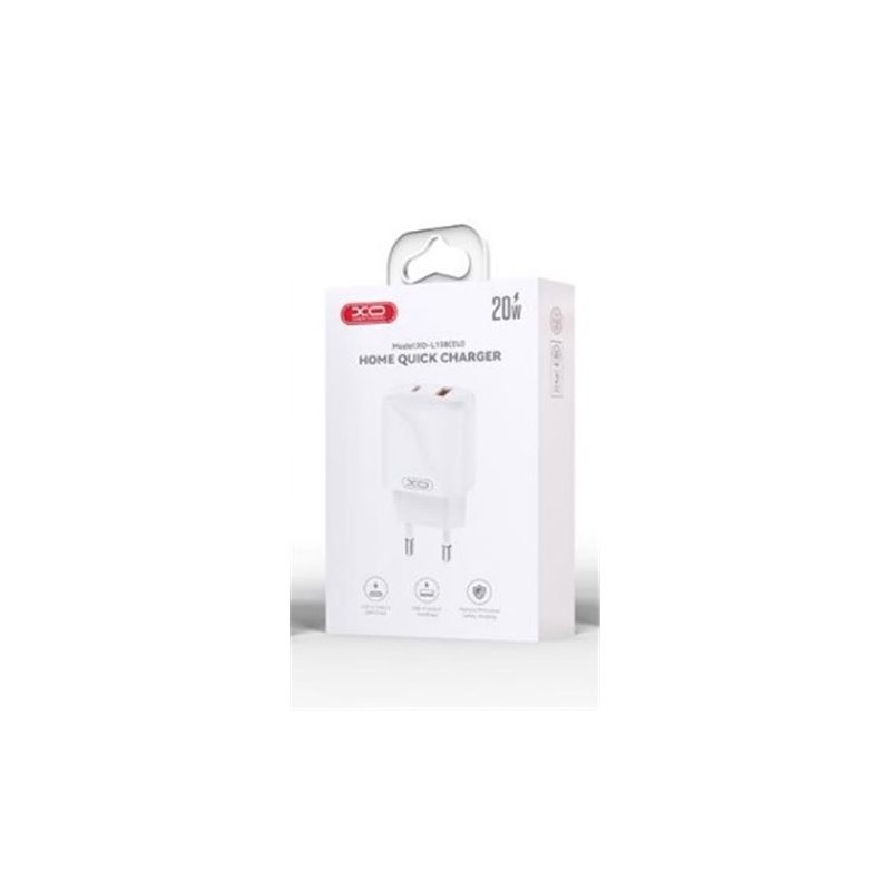 CARGADOR USB+USB-C 20W L158 BLANCO XO