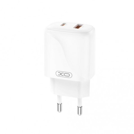 CARGADOR USB+USB-C 20W L158 CON CABLE LIGHTNING BLANCO XO