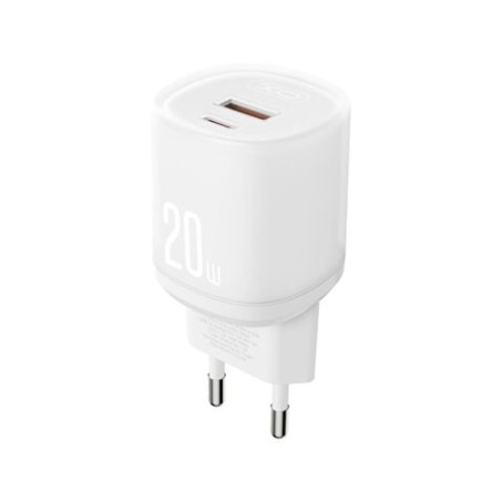 CARGADOR RAPIDO USB-A / USB-C 20W CON CABLE TIPO C L144 BLANCO XO