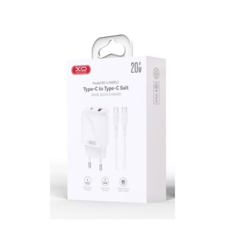 CARGADOR USB+USB-C 20W L158 CON CABLE TIPO C BLANCO XO