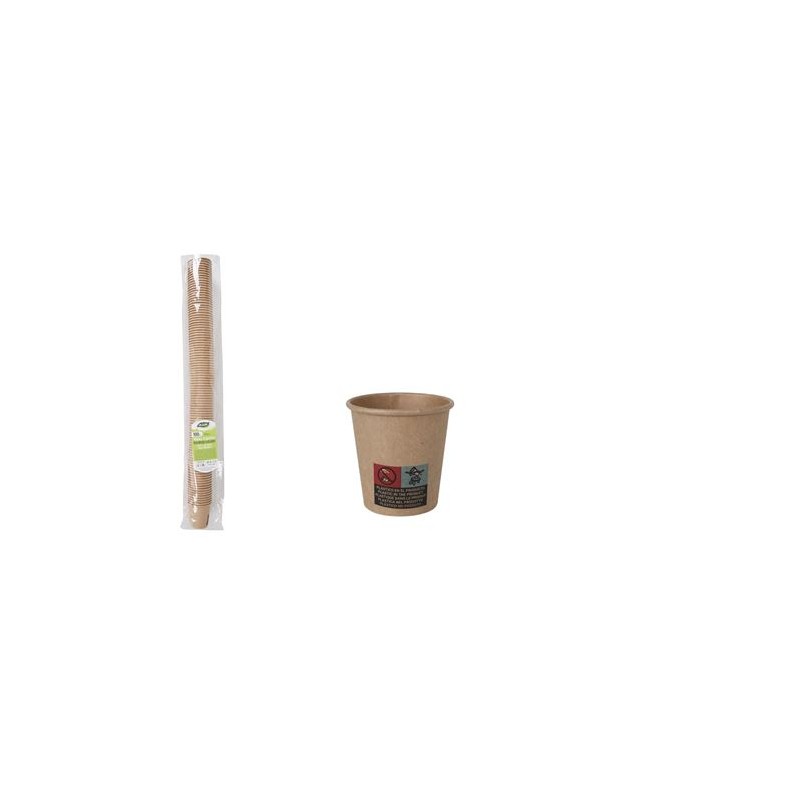 SET 50 VASOS CARTON KRAFT 80CC ALGON
