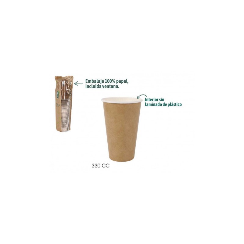 SET 35 VASOS CARTON KRAFT 330CC ALGON