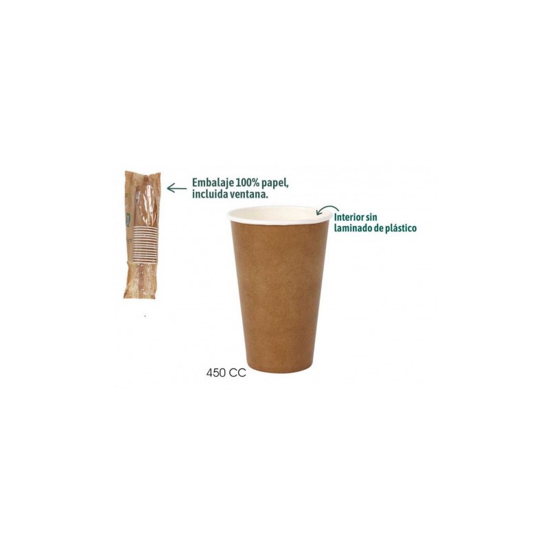 SET 15 VASOS CARTON KRAFT 450CC ALGON