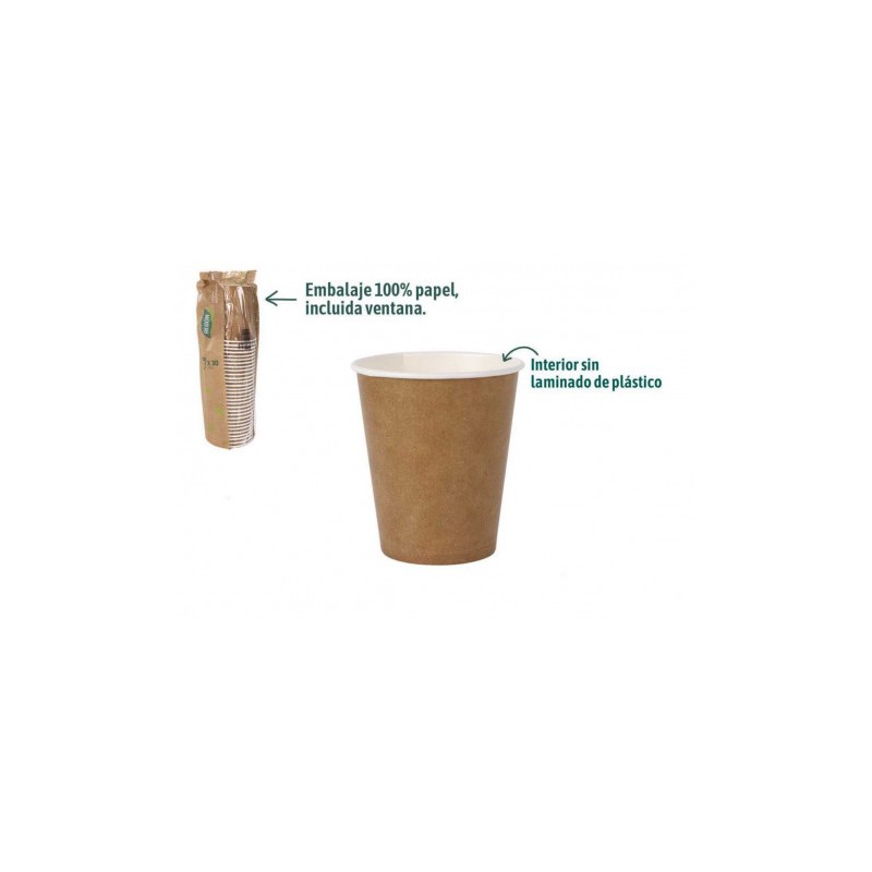 SET 30 VASOS CARTON KRAFT 250CC ALGON