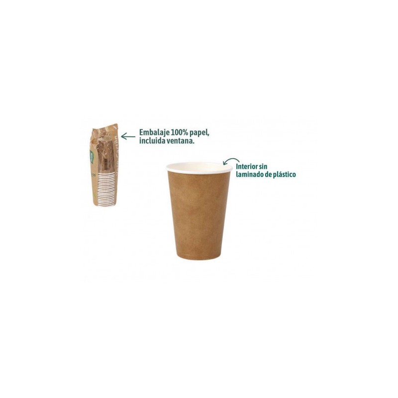 SET 20 VASOS CARTON KRAFT 220CC ALGON