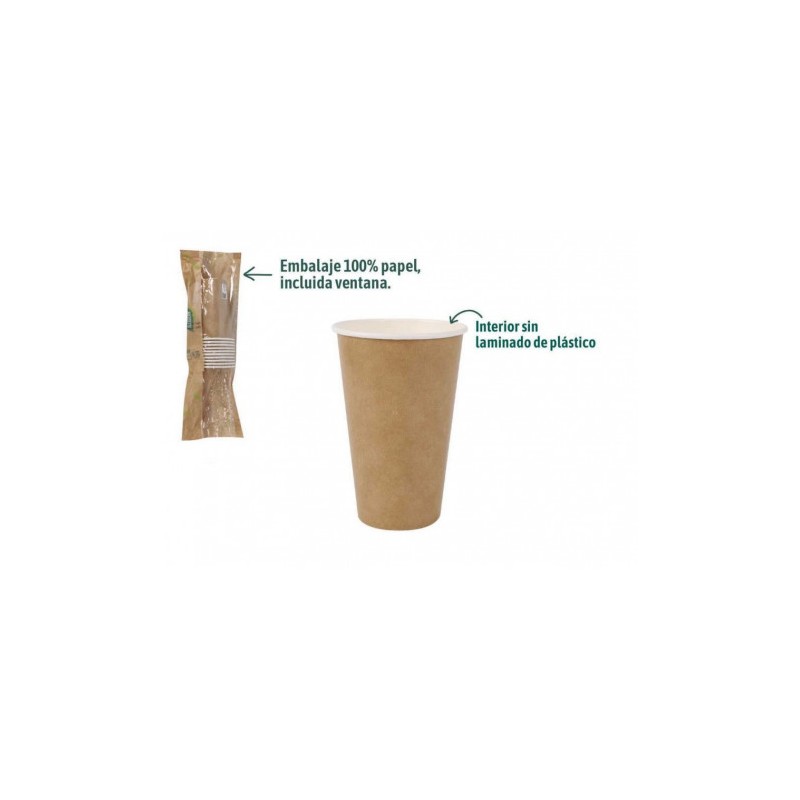 SET 10 VASOS CARTON KRAFT 330CC ALGON