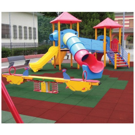 BALDOSA DE CAUCHO ANTITRAUMA 400X400X25MM NEGRA ARTPLAST