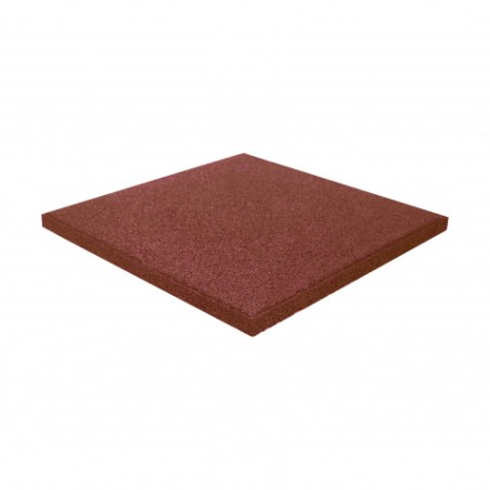 BALDOSA DE CAUCHO ANTITRAUMA 400X400X25MM COLOR LADRILLO ROJO ARTPLAST