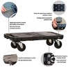 PLATAFORMA CON RUEDAS EXTENSIBLE PARA CARGA 480X290X40MM ARTPLAST