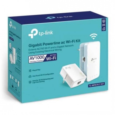 KIT EXTENSOR POWERLINE WIFI TP-LINK AC750 1000MBPS TL-WPA7517 KIT