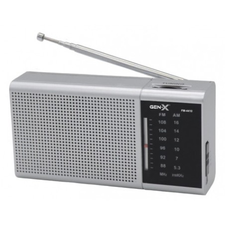 RADIO PORTATIL AM/FM DIAL CLASICO PLATA GEN-X