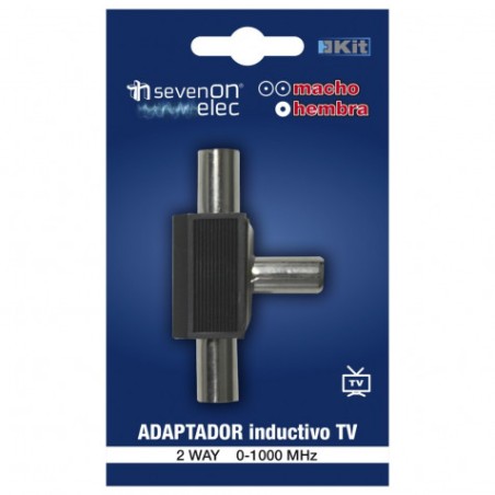 ADAPTADOR INDUCTIVO TV (2 MACHO/1 HEMBRA) NEGRO SEVENON