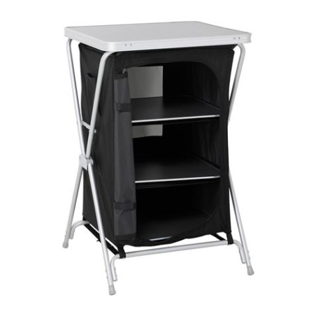 MESA DE CAMPING PLEGABLE CON ARMARIO DE TELA INTEGRADO