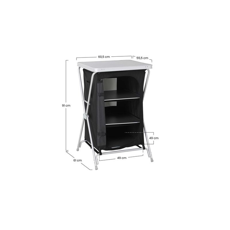 MESA DE CAMPING PLEGABLE CON ARMARIO...