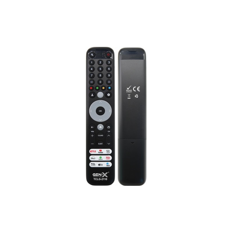 MANDO UNIVERSAL GRANDE PARA TELEVISORES TCL TCLG-2110 GEN-X
