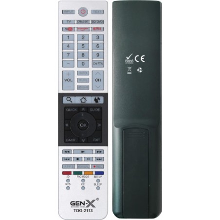 MANDO UNIVERSAL PARA TELEVISORES TOSHIBA TOG-2113 GEN-X