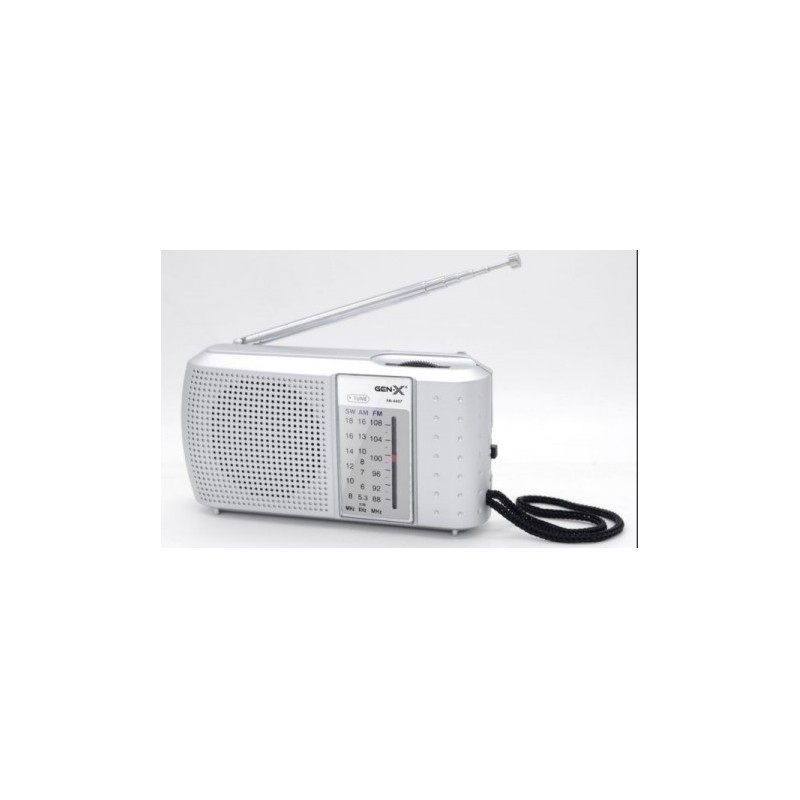 RADIO PORTATIL AM/FM/SW TRES BANDAS GRIS FM-4407 GEN-X