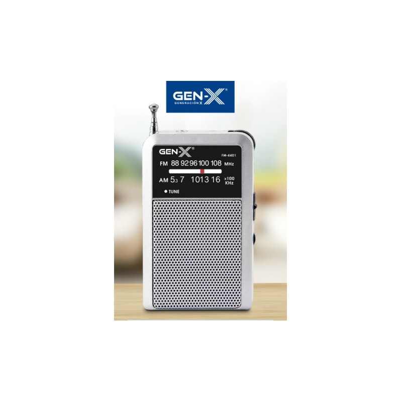 RADIO PORTATIL AM/FM ANALOGICA PLATA FM-4401 GEN-X