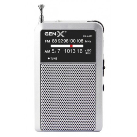 RADIO PORTATIL AM/FM ANALOGICA PLATA FM-4401 GEN-X